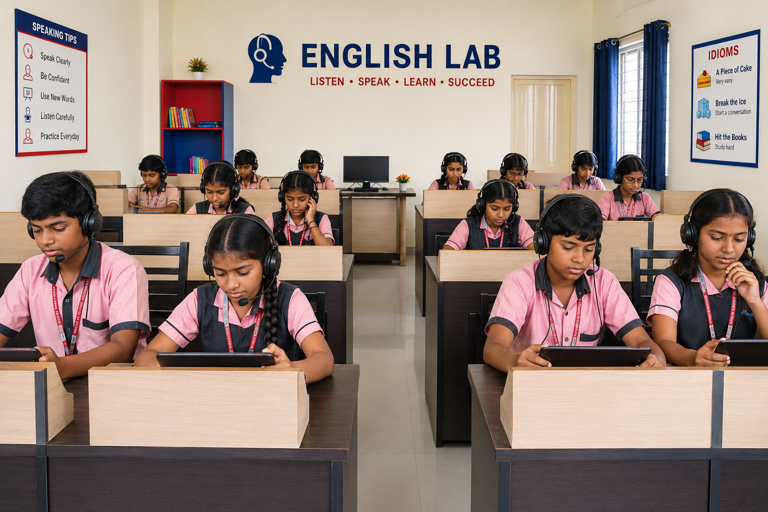English lab learning setup